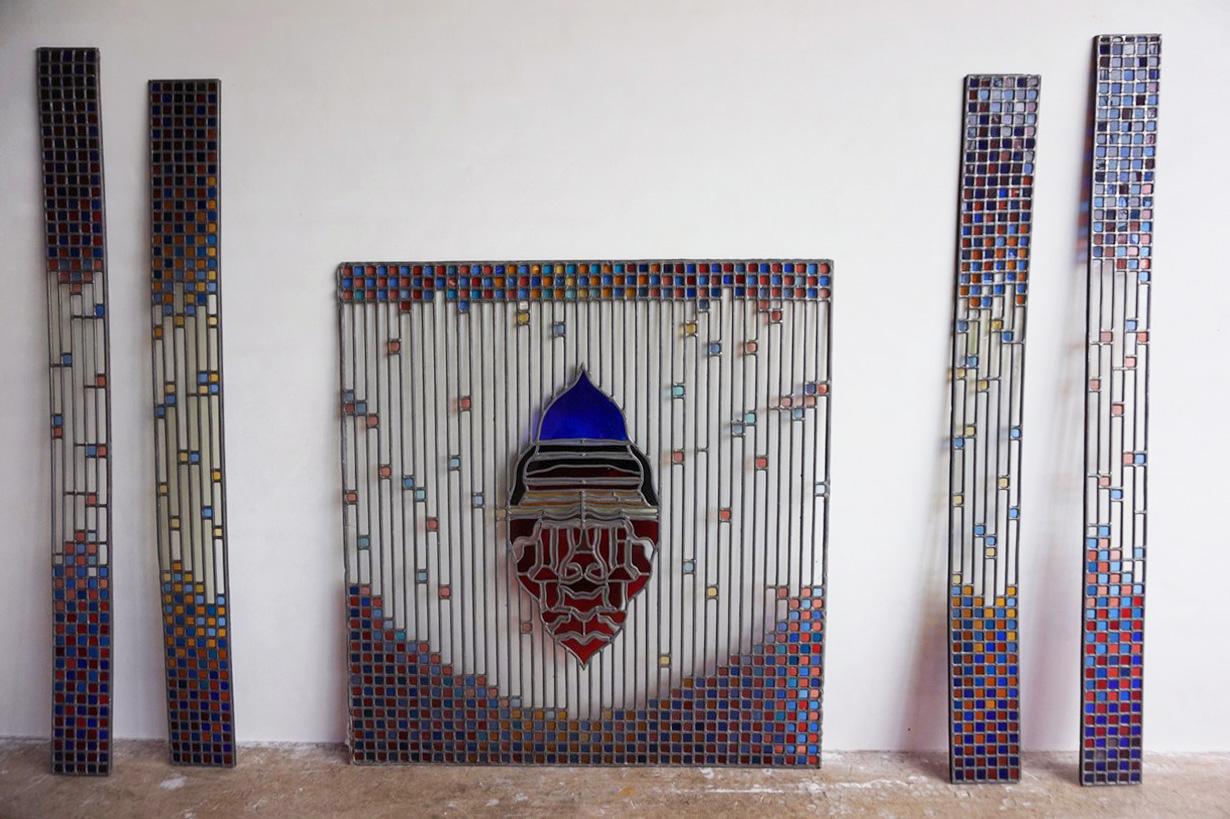 Armand-Blondeel-glas-in-lood-stained-glass-1985-world-Fair-Brussel-exhibition-modern-arts-crafts-Belgium